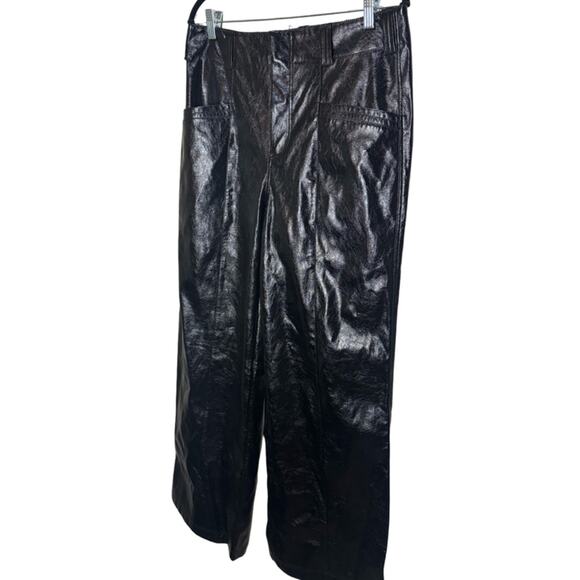 Free People Star-Crossed Lovers Vegan Straight-Leg Pants Size 12 - Picture 4 of 9